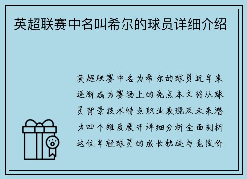 英超联赛中名叫希尔的球员详细介绍